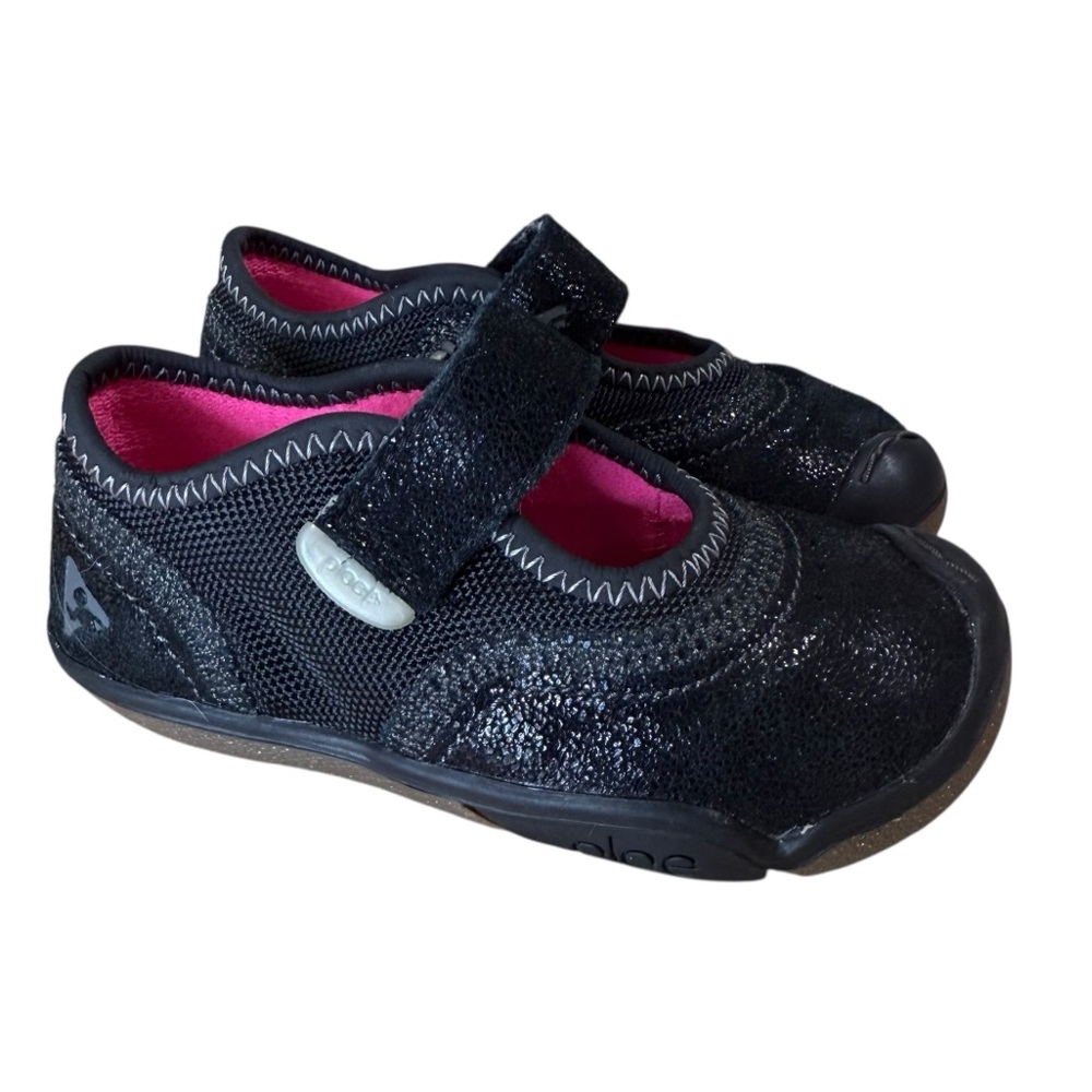Plae Emme Black Shimmer Mary Jane Shoes Size 7 Toddler Sneakers